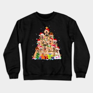 Golden Retriever Christmas Tree Santa Hat Xmas Crewneck Sweatshirt